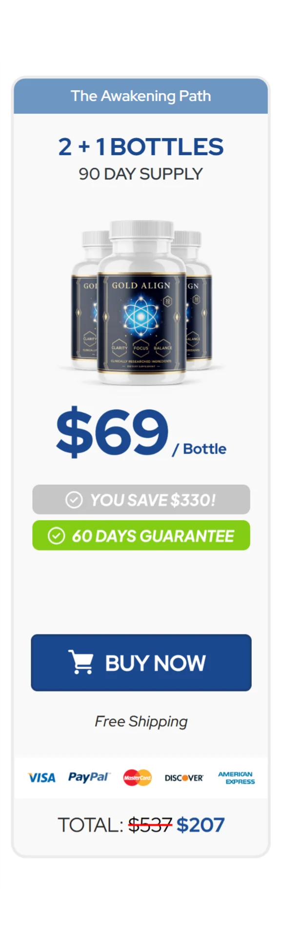 GoldAlign™ 3 bottles pricing